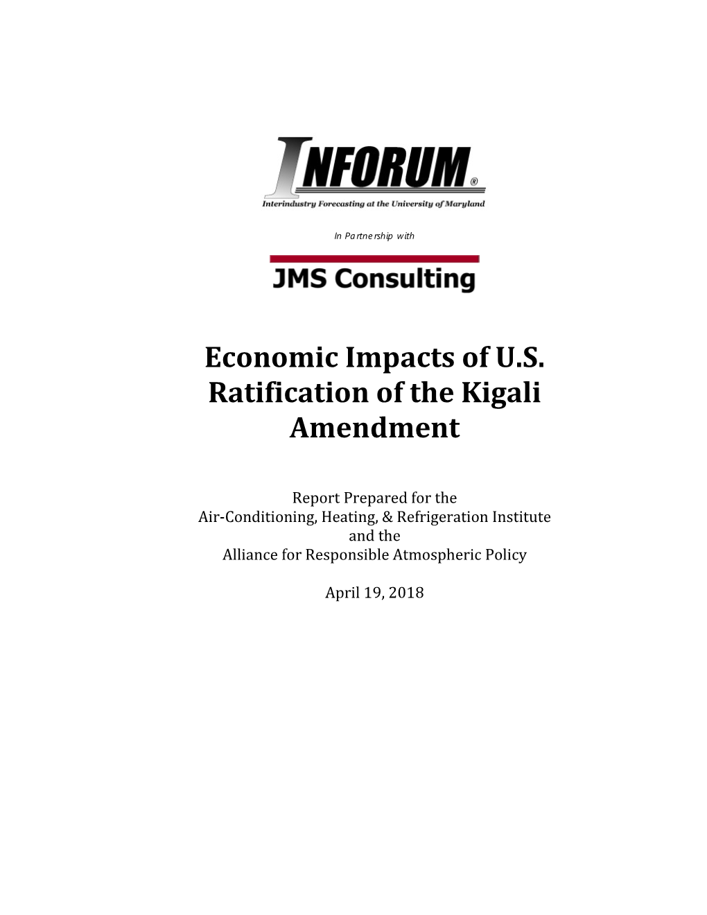 Economic Impacts of U.S. Ratification of the Kigali Amendment