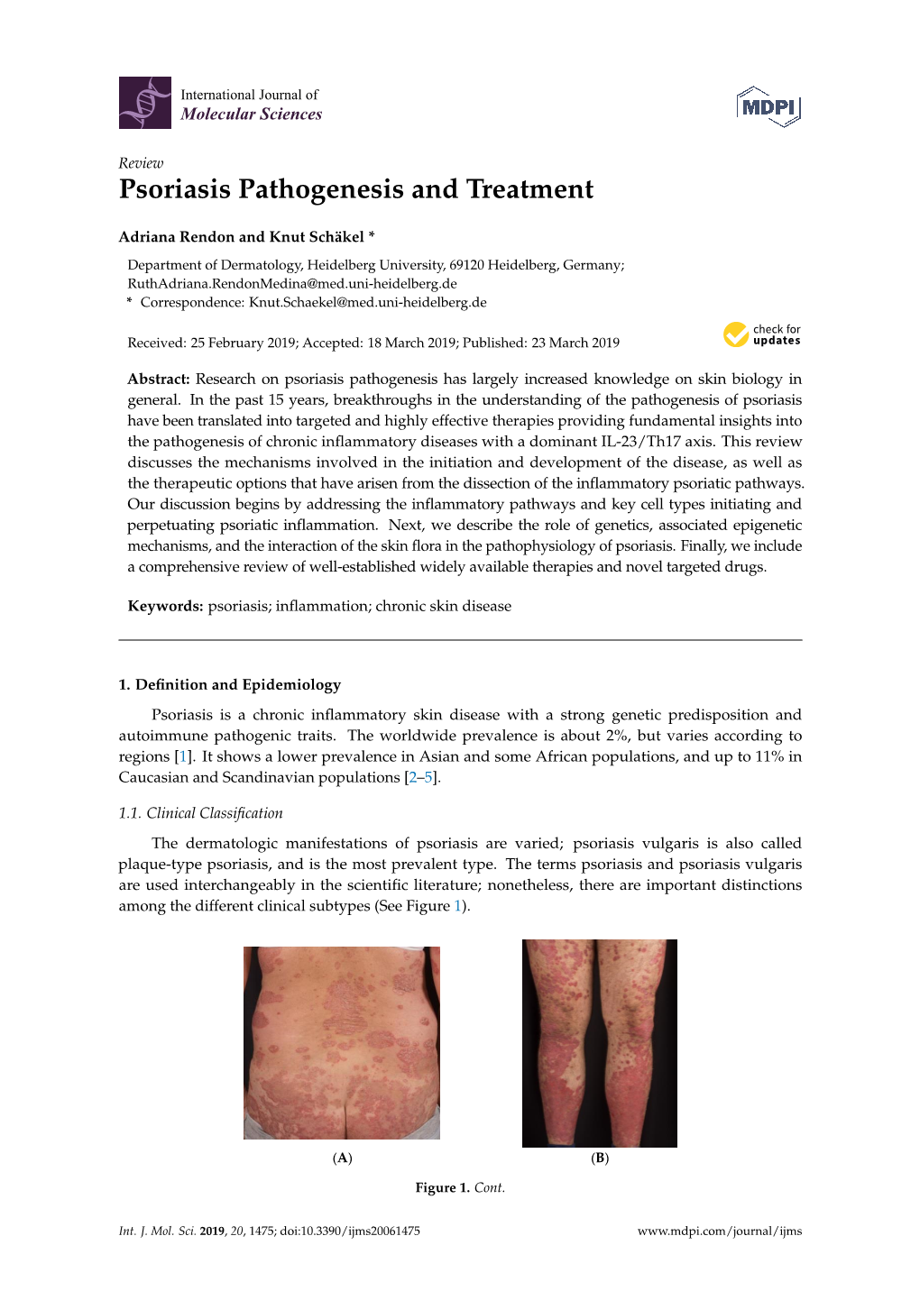 Psoriasis Pathogenesis and Treatment