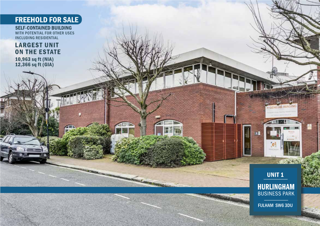 FREEHOLD for SALE SELF-CONTAINED BUILDING with POTENTIAL for OTHER USES INCLUDING RESIDENTIAL LARGEST UNIT on the ESTATE 10,963 Sq Ft (NIA) 12,366 Sq Ft (GIA)