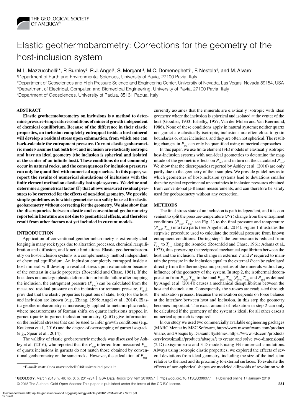 Elastic Geothermobarometry: Corrections for the Geometry of the Host-Inclusion System