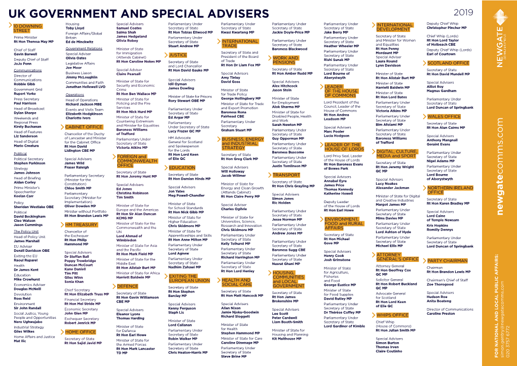 Uk Government and Special Advisers