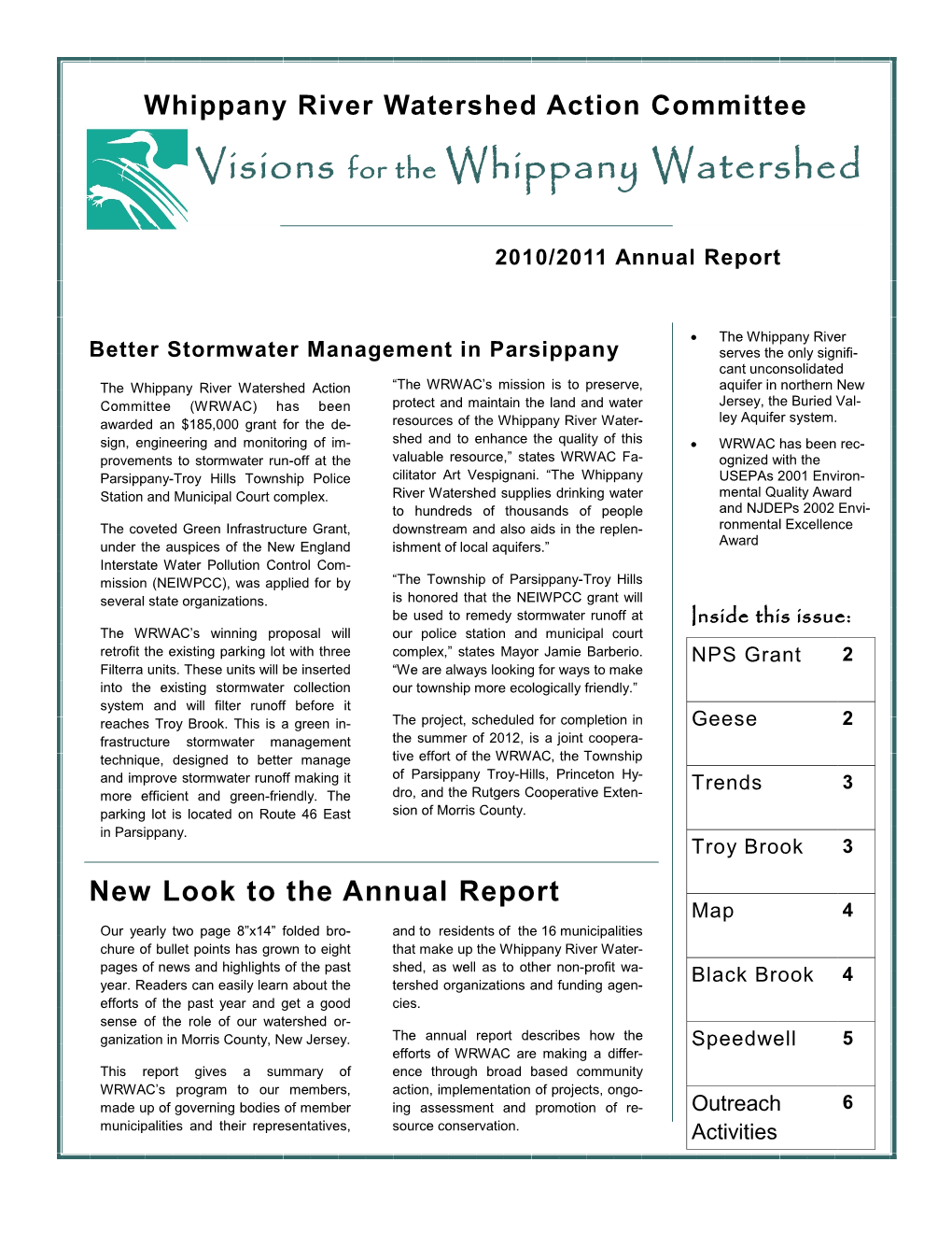 Visions for the Whippany Watershed