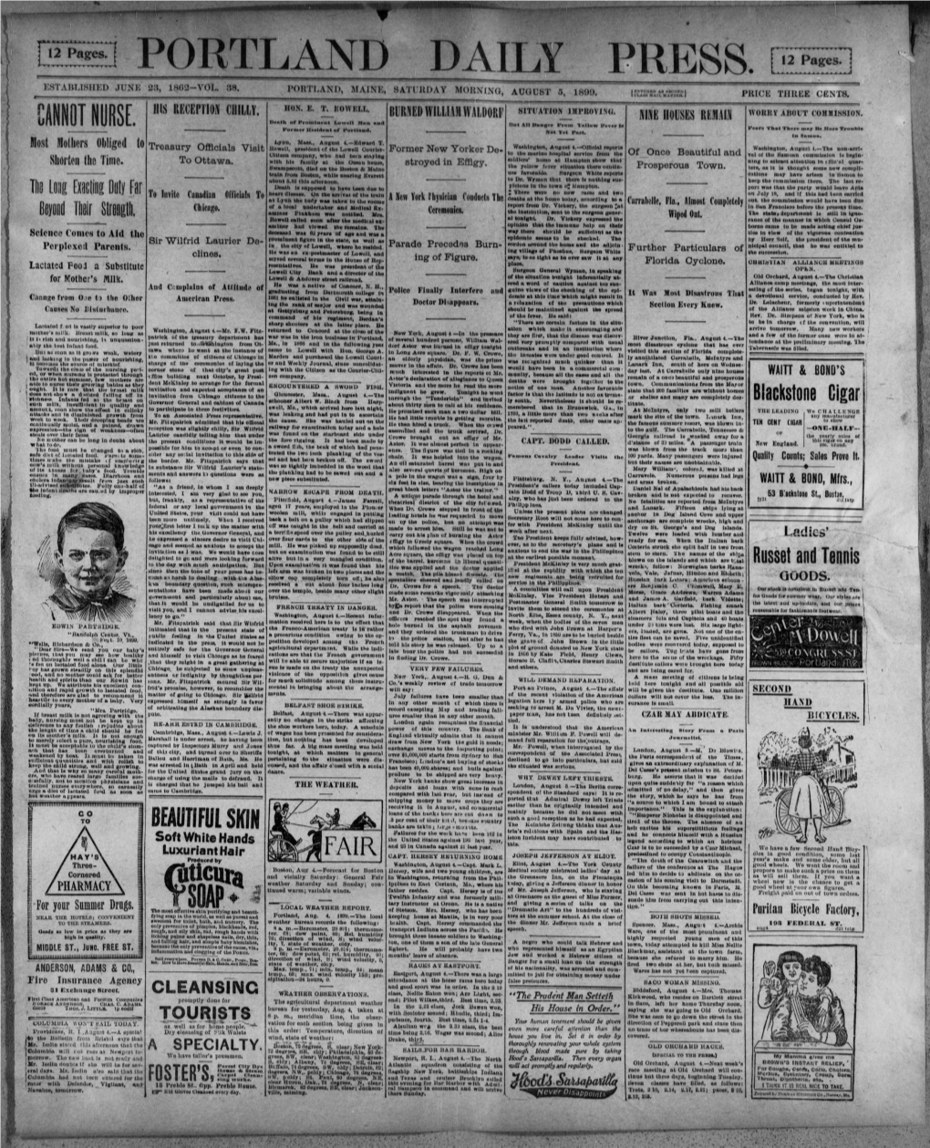 Portland Daily Press: August 5, 1899