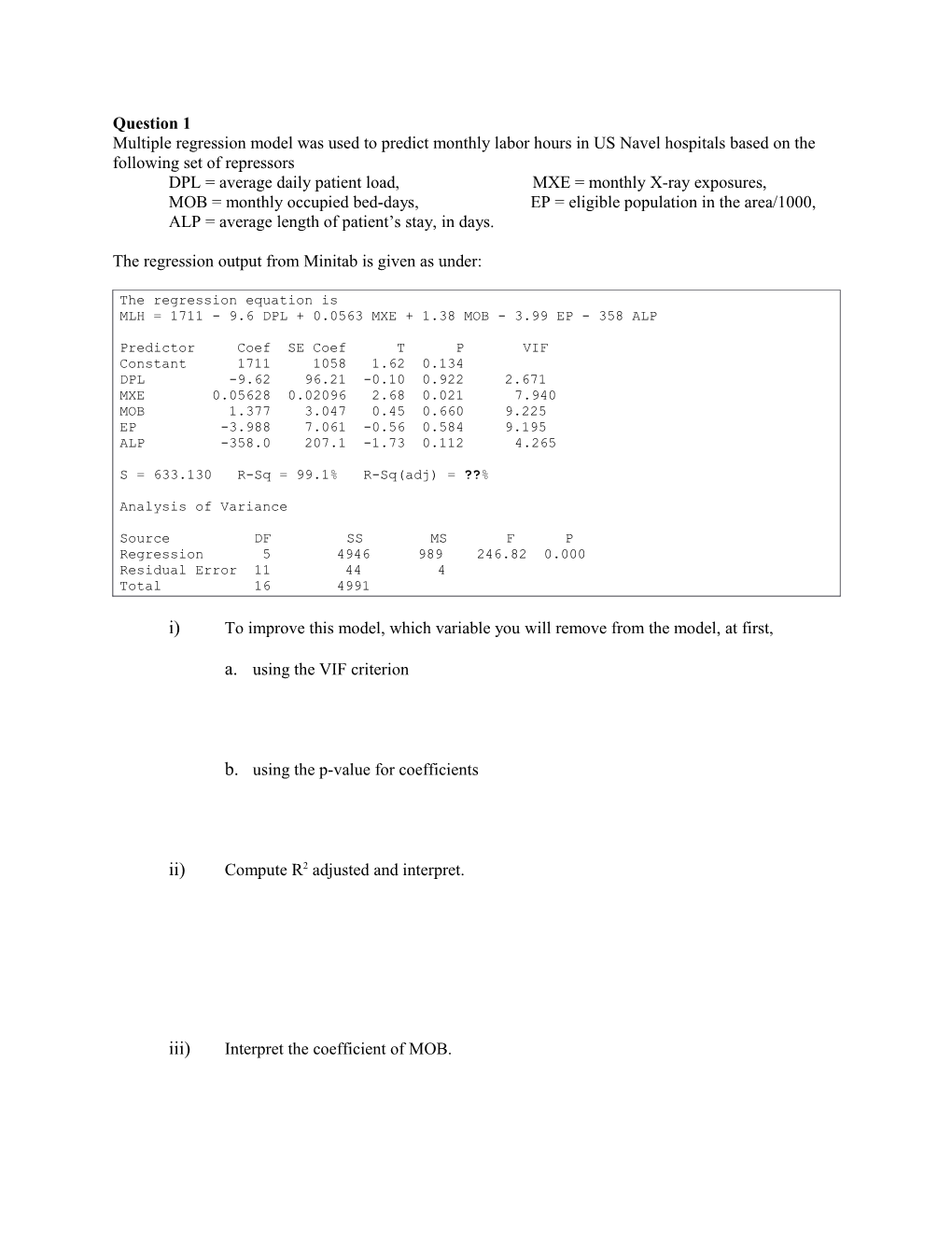 DPL = Average Daily Patient Load, MXE = Monthly X-Ray Exposures