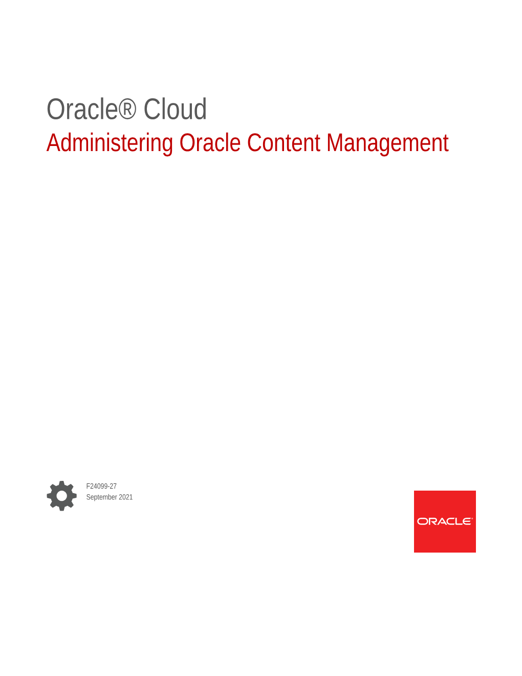Administering Oracle Content Management