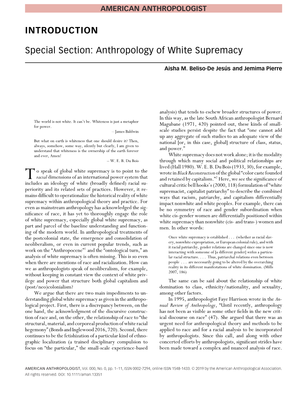 Anthropology of White Supremacy