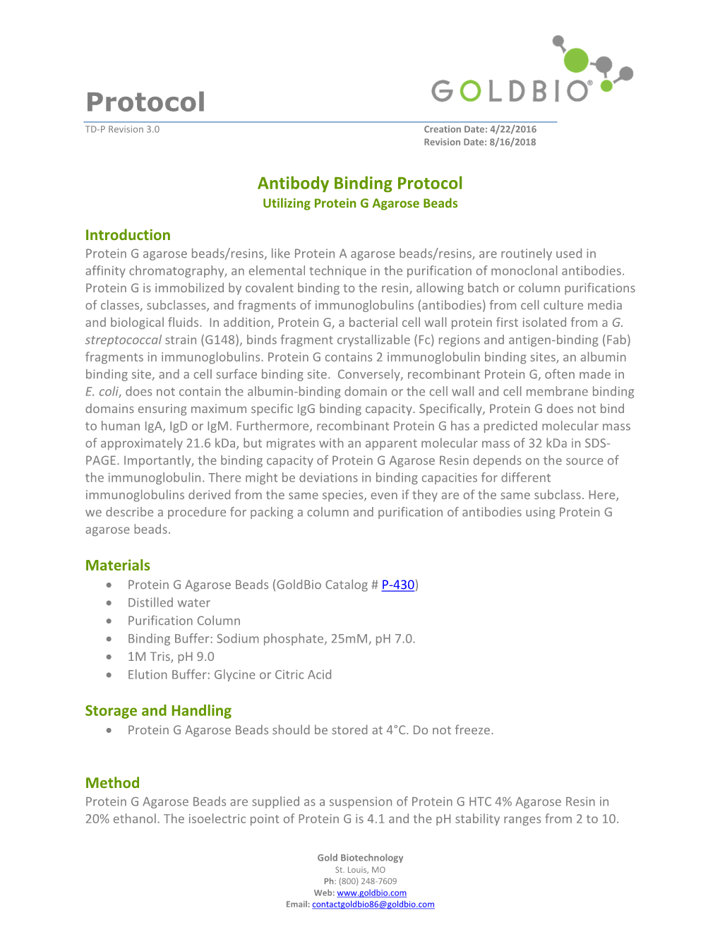 Protein G Agarose Beads