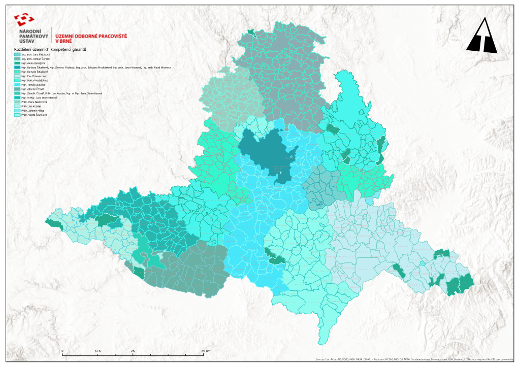 Mapa Území S Informací O Garantech Určená Pro Tisk