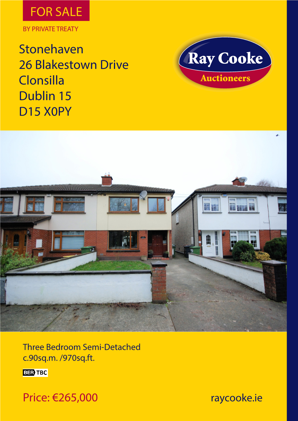 Stonehaven 26 Blakestown Drive Clonsilla Dublin 15 D15 X0PY FOR