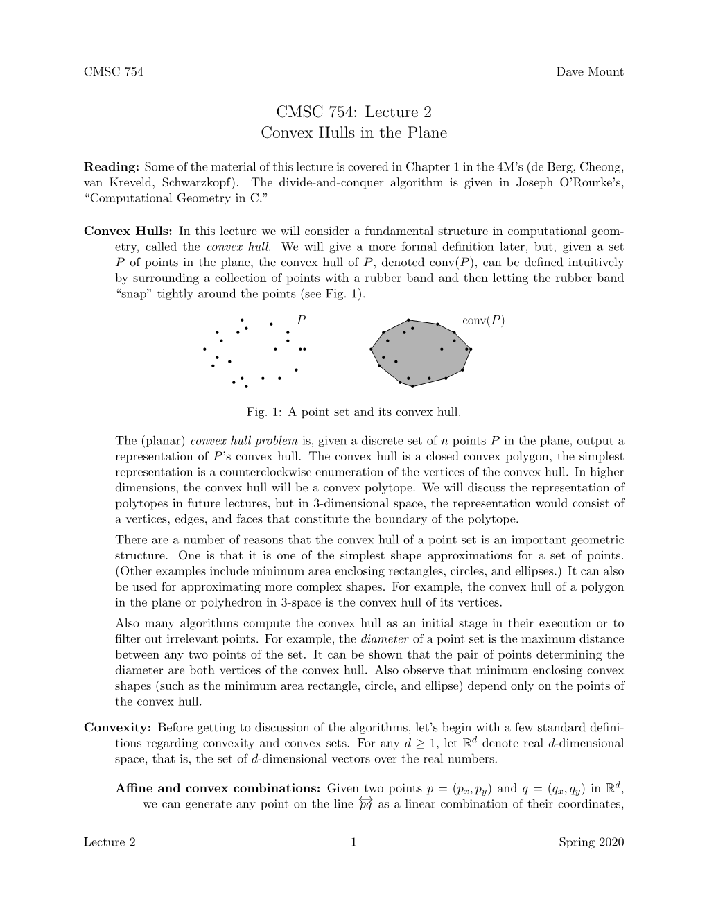 Convexity and Convex Hulls