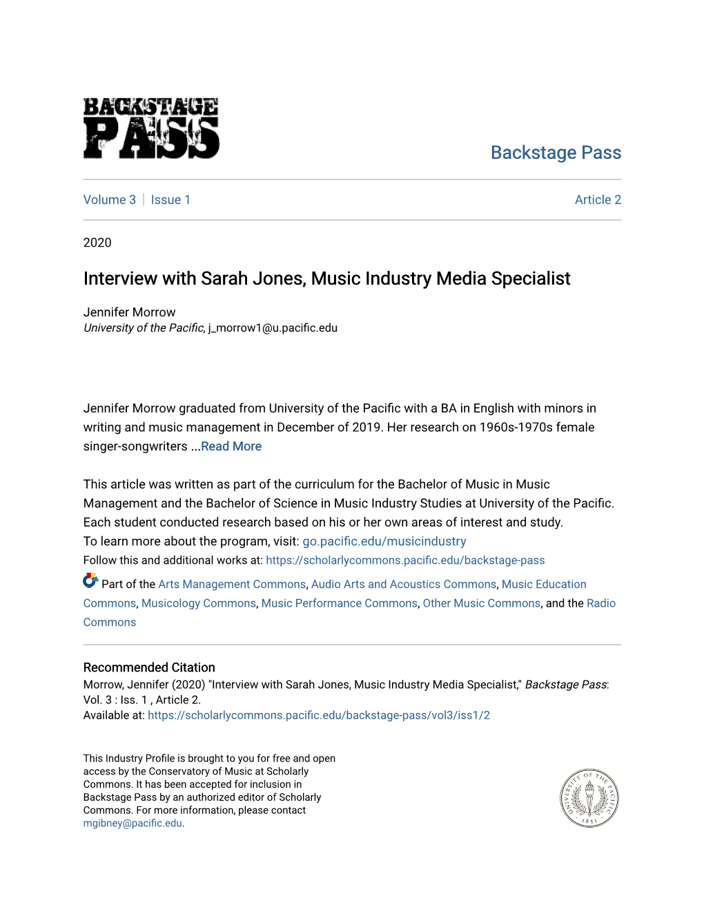 Interview with Sarah Jones, Music Industry Media Specialist