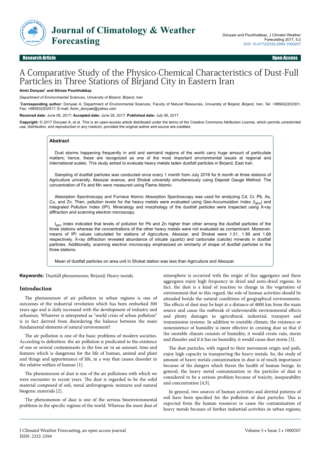 A Comparative Study of the Physico-Chemical Characteristics