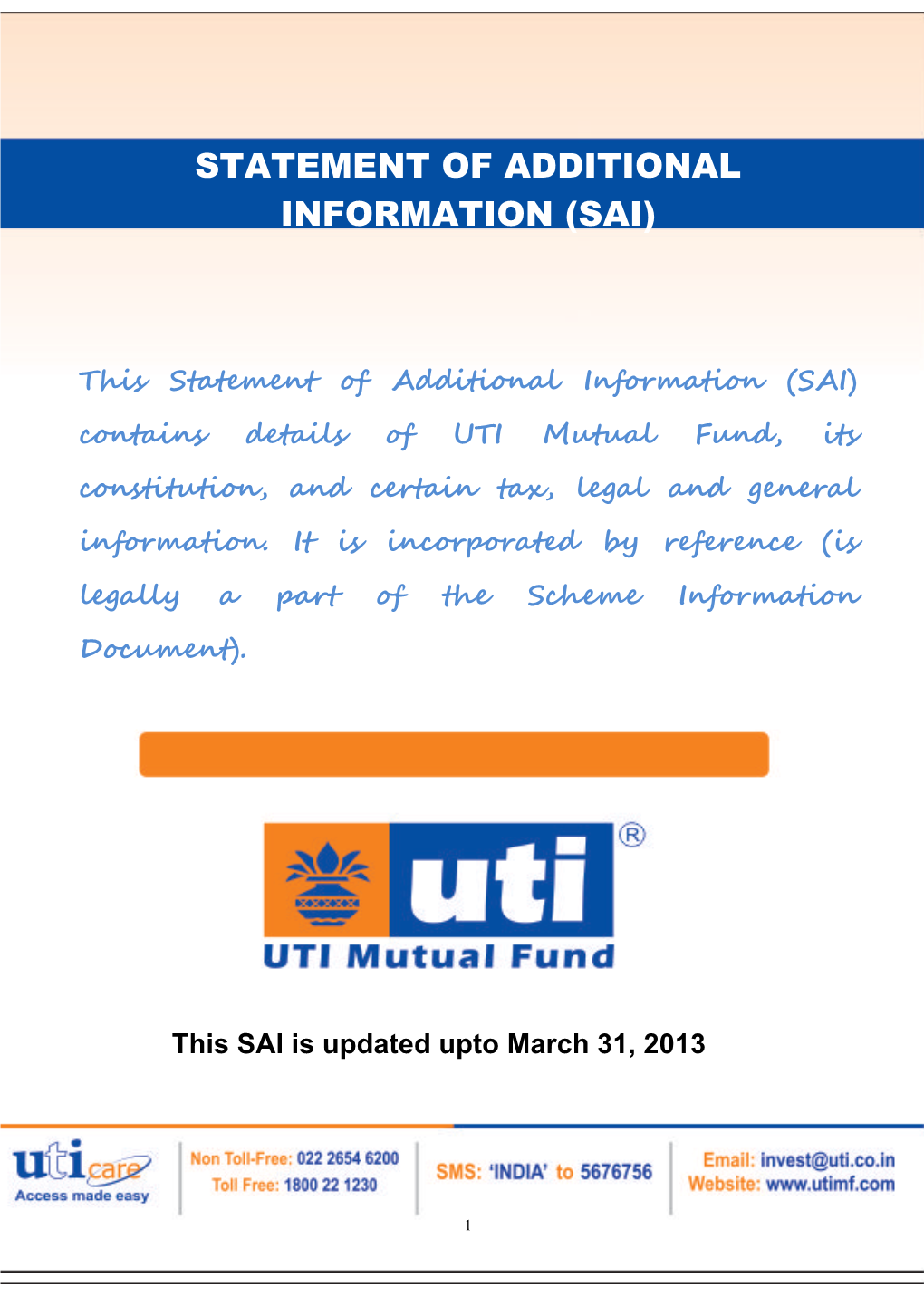 Statement of Additional Information (Sai)