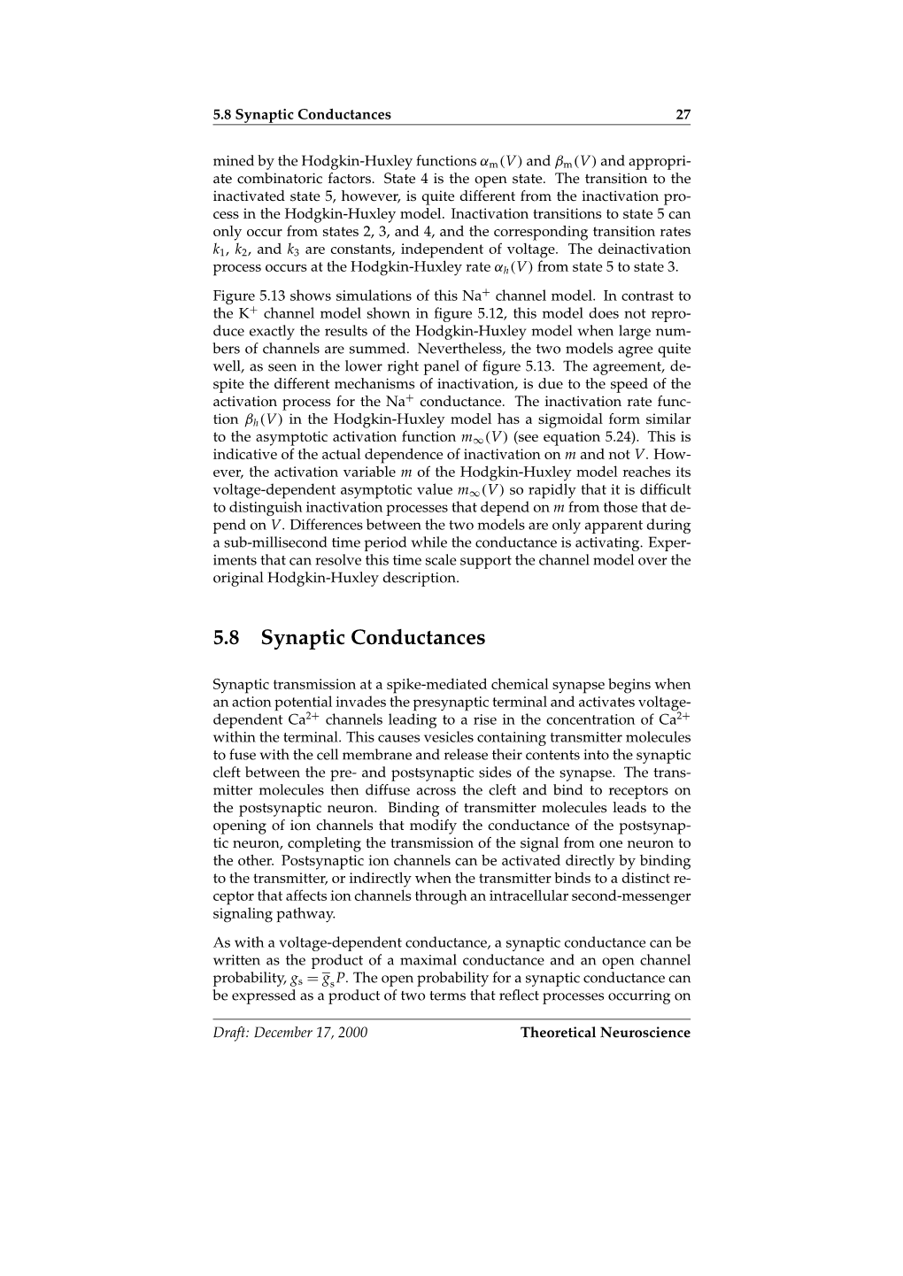 5.8 Synaptic Conductances 27