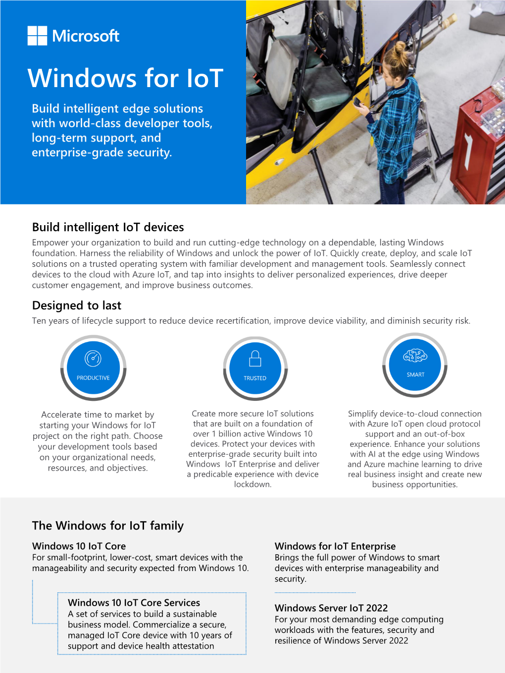 Windows for Iot Build Intelligent Edge Solutions with World-Class Developer Tools, Long-Term Support, and Enterprise-Grade Security