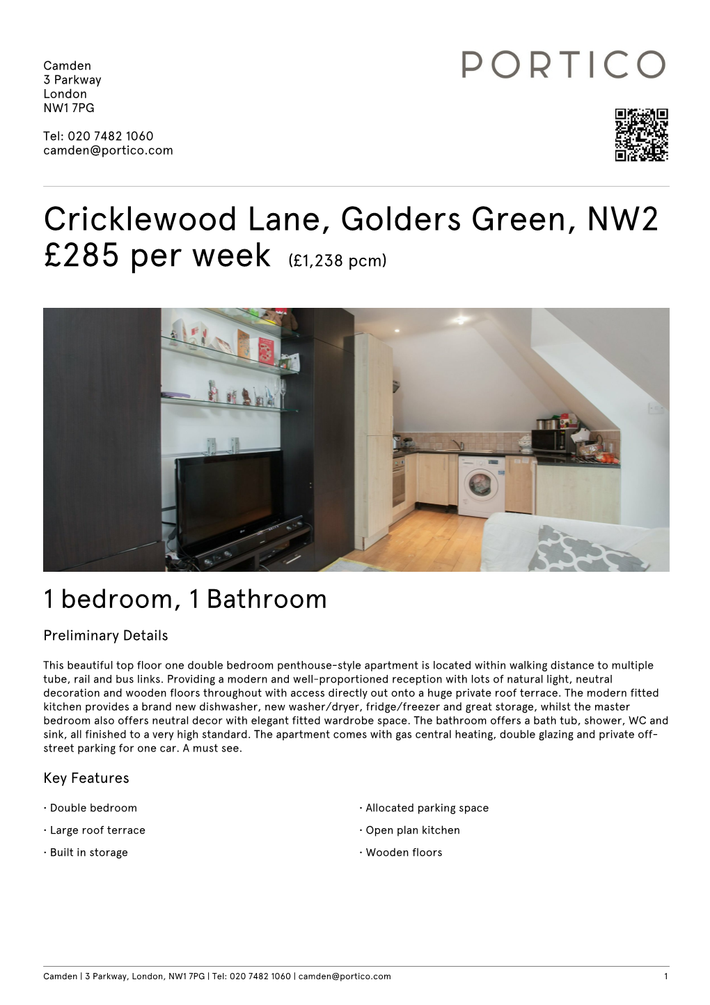 Cricklewood Lane, Golders Green, NW2 £285 Per Week