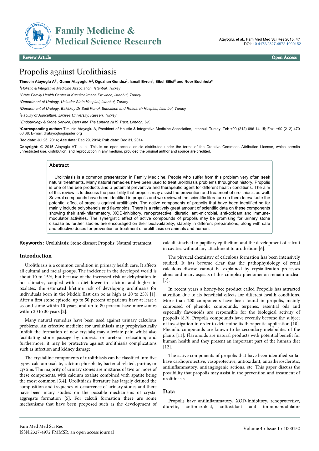 Propolis Against Urolithiasis