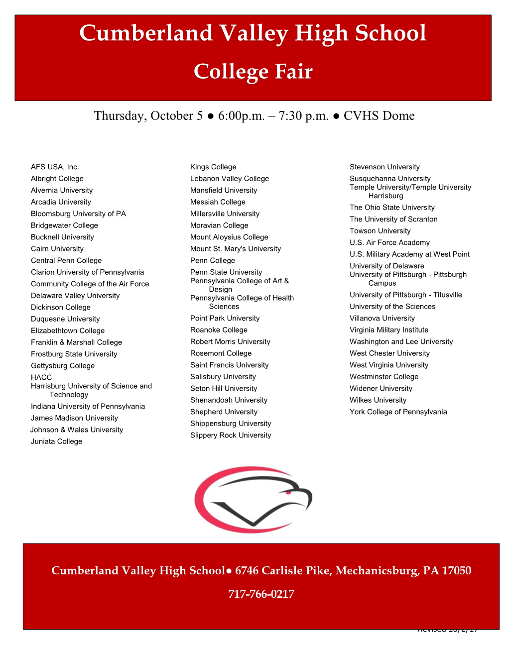 Cumberland Valley High School College Fair