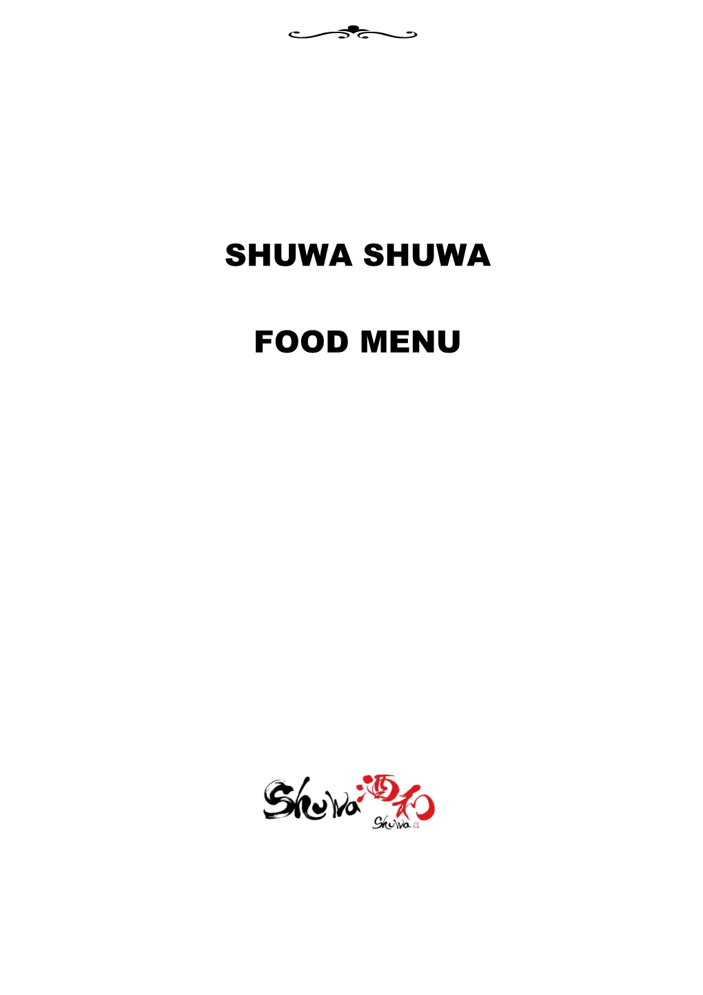 Shuwa Shuwa Food Menu