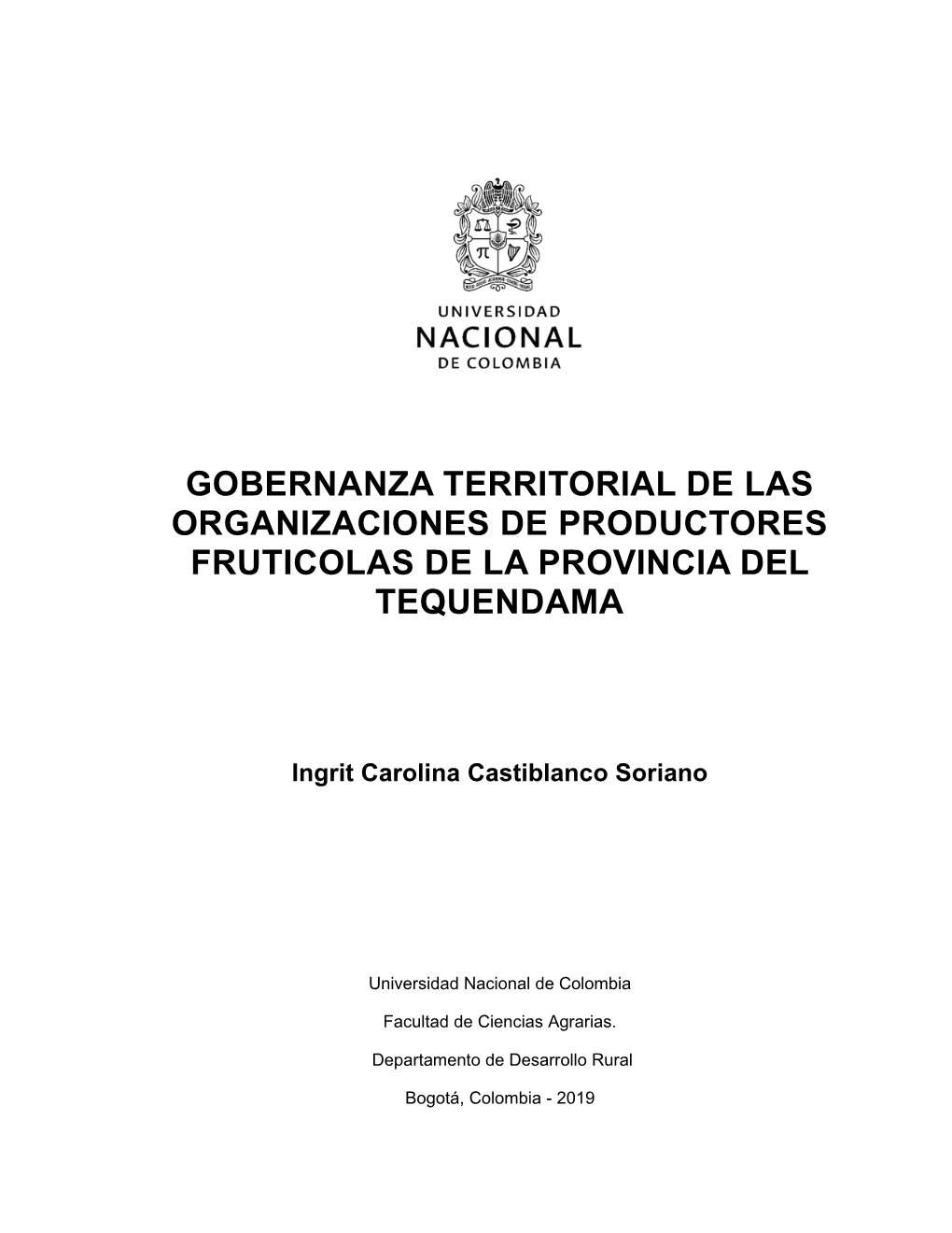 De La Gobernanza Territorial