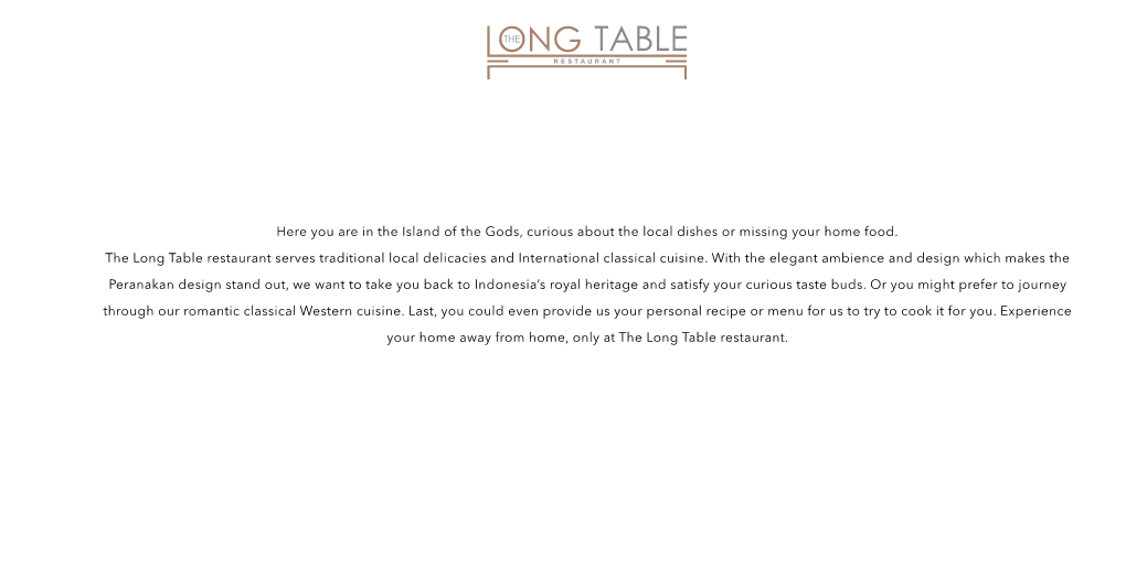 The Long Table Menu