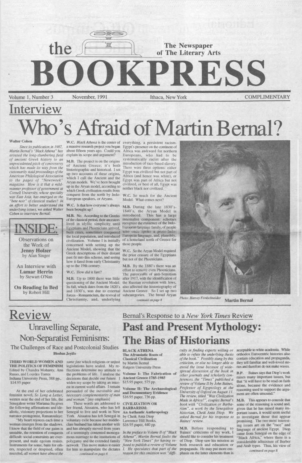 Who's Afraid of Martin Bernal?