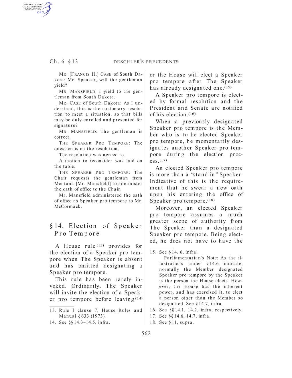 §14. Election of Speaker Pro Tempore