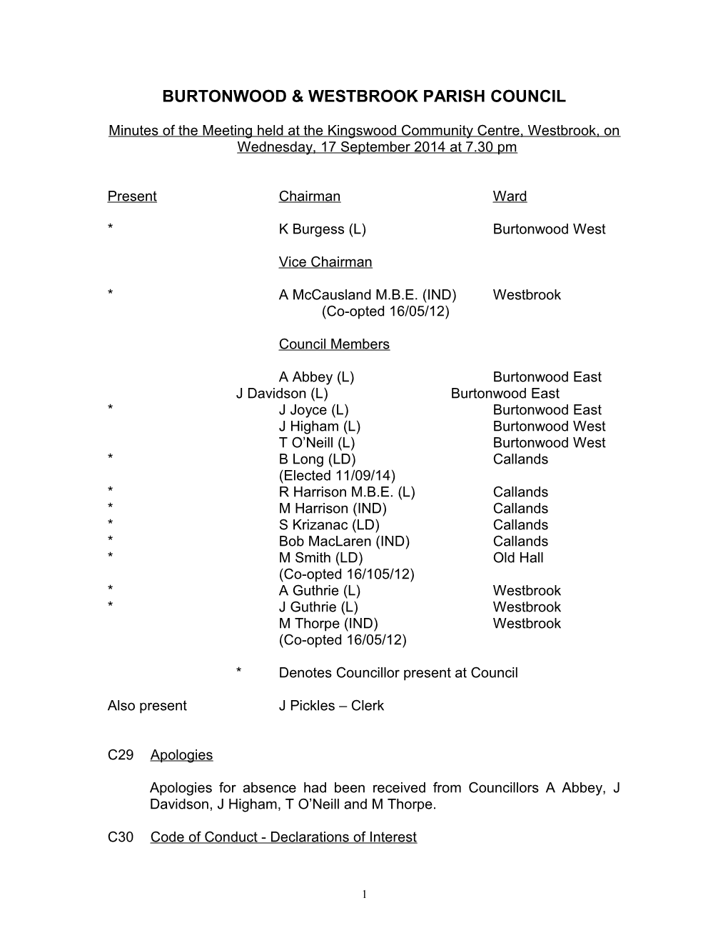 Burtonwood & Westbrook Parish Council