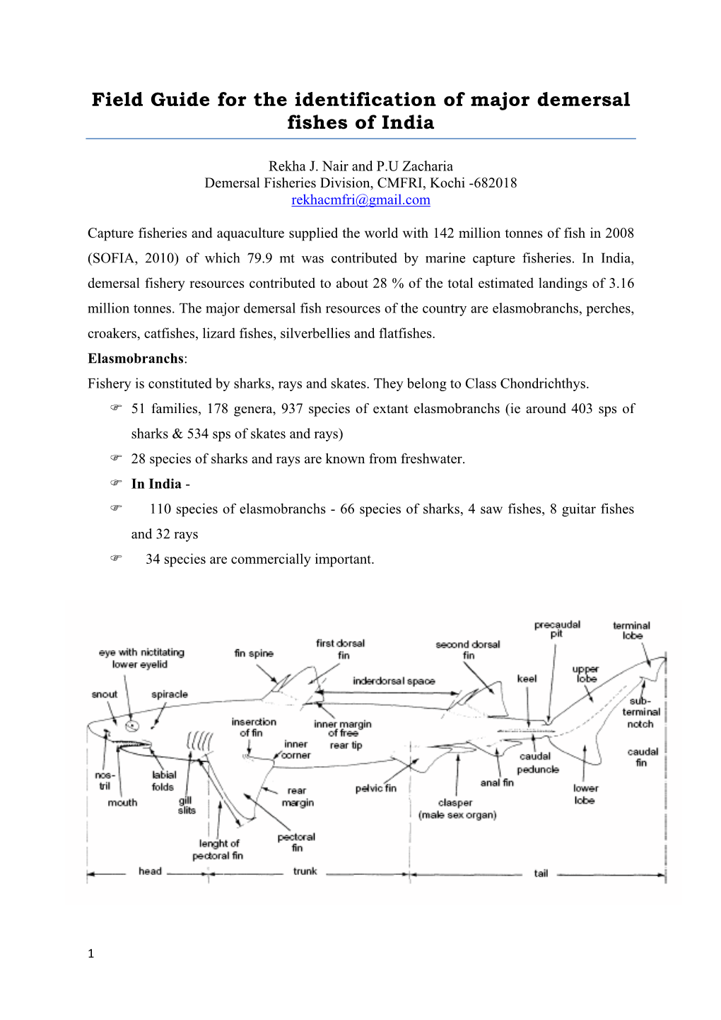 Field Guide for the Identification of Major Demersal Fishes of India