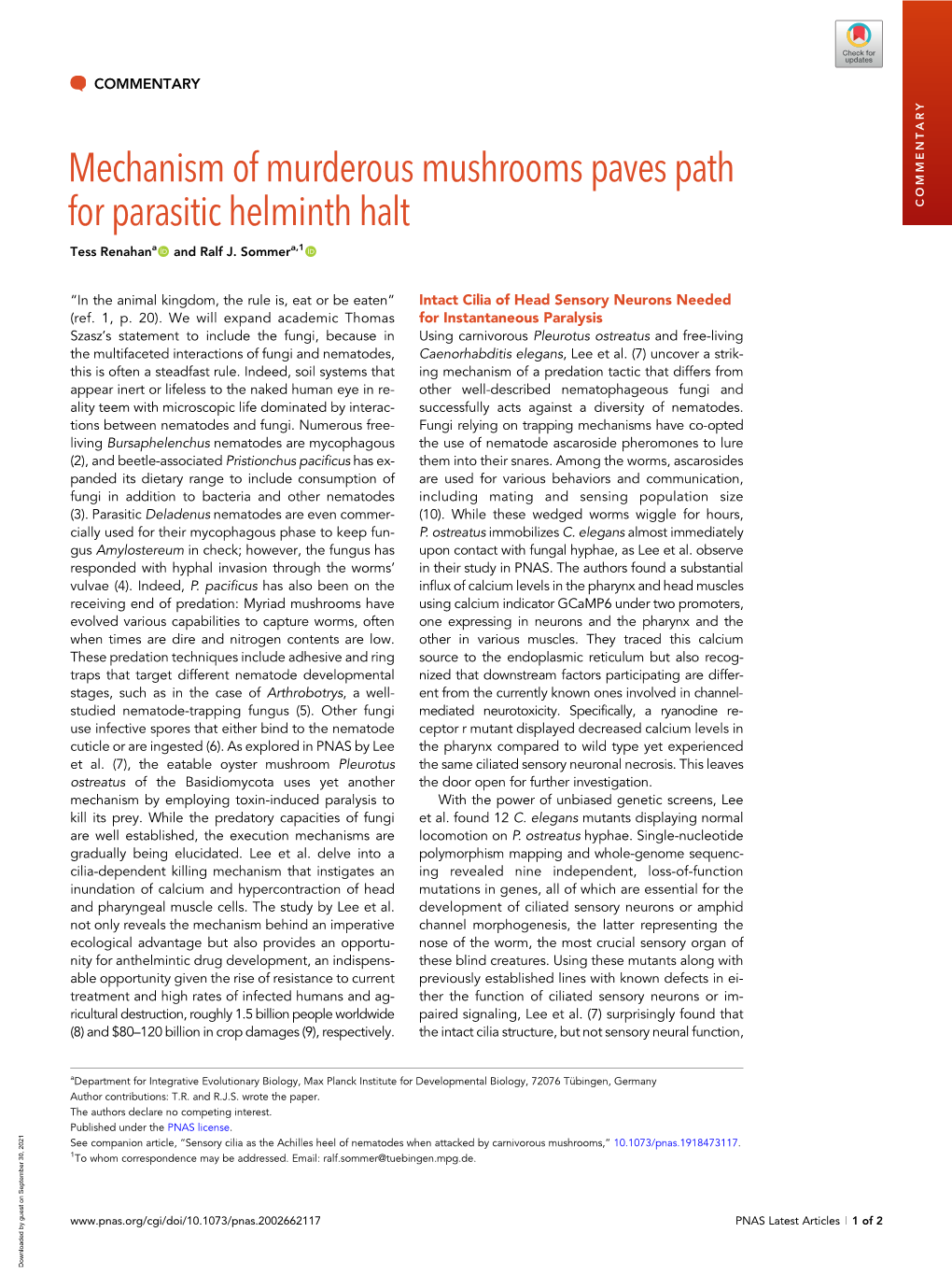 Mechanism of Murderous Mushrooms Paves Path for Parasitic Helminth Halt