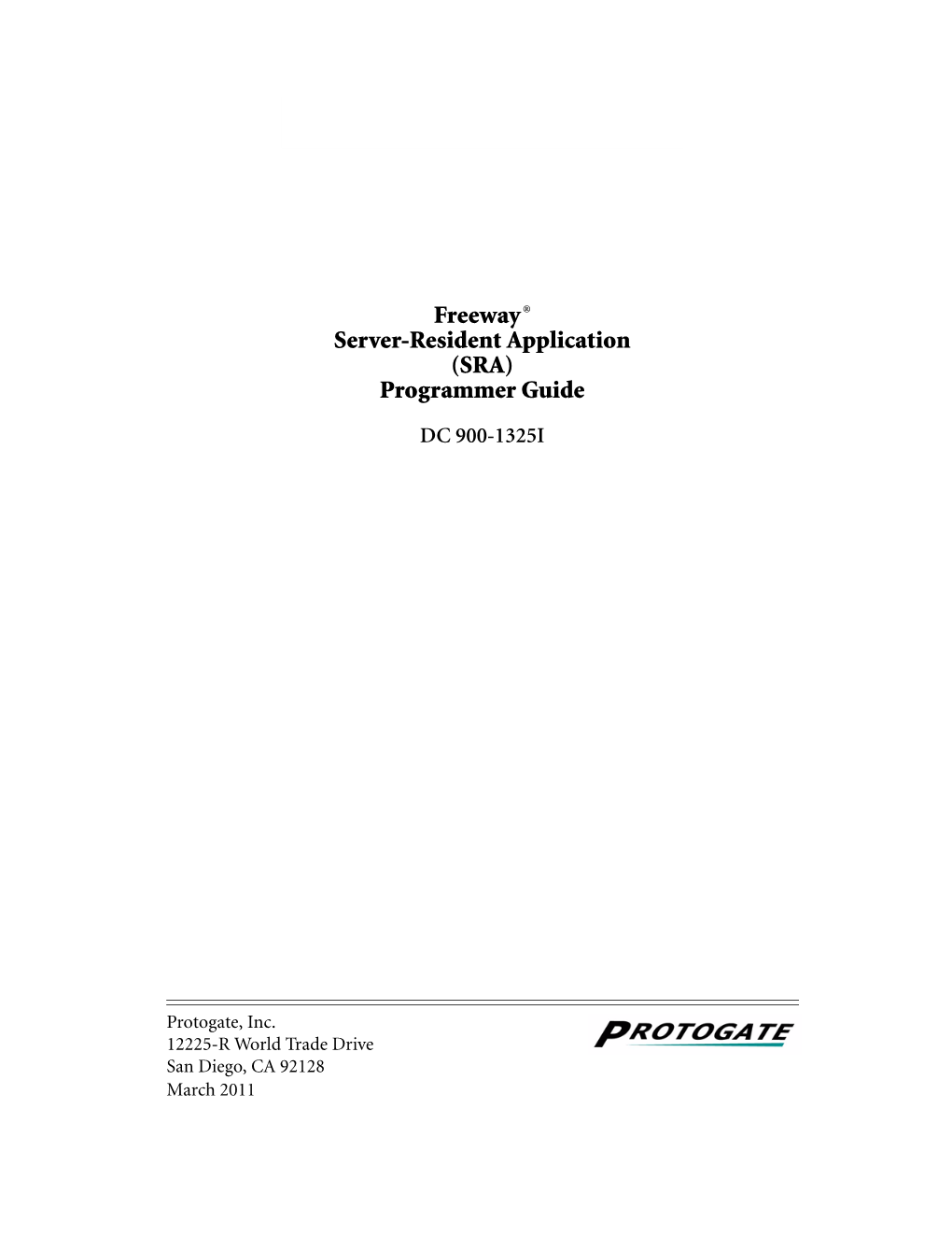 Freeway® Server-Resident Application (SRA) Programmer Guide