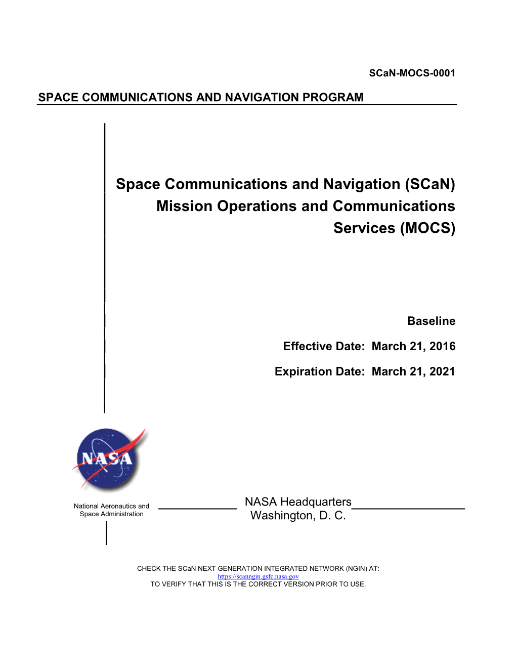 NASA's Mission Operations and Communications Services