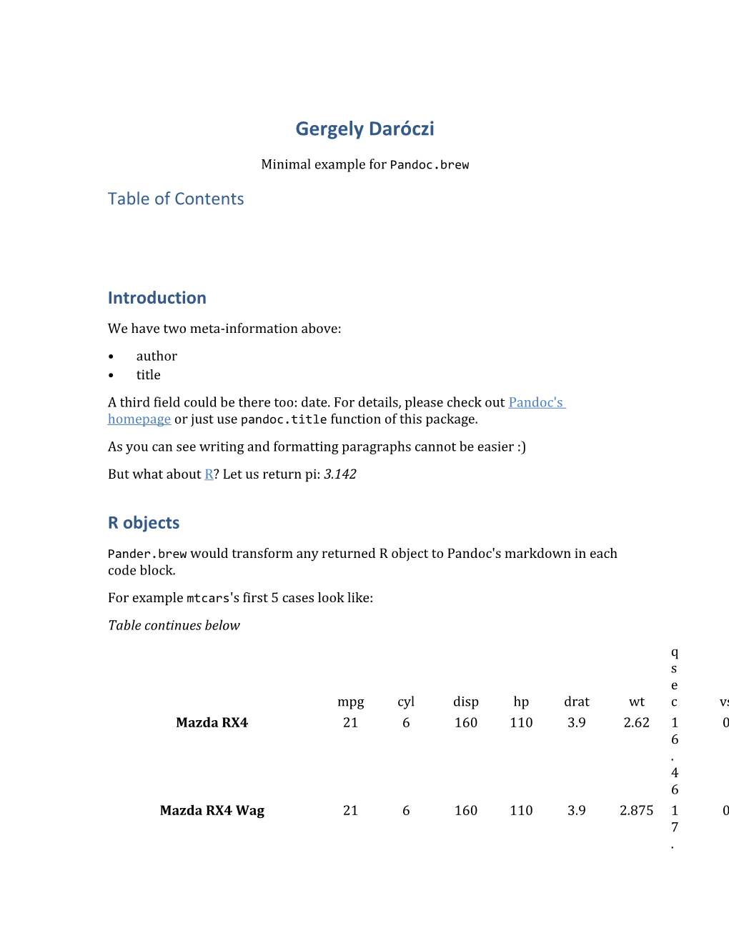 Minimal Example for Pandoc.Brew