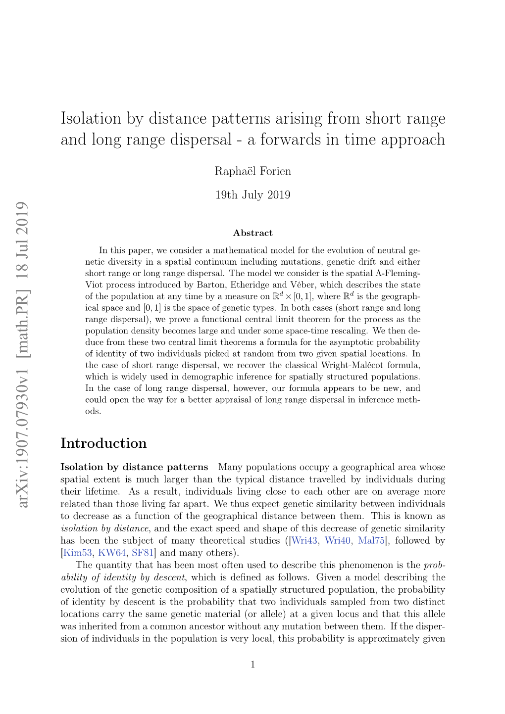 Isolation by Distance Patterns Arising from Short Range and Long Range