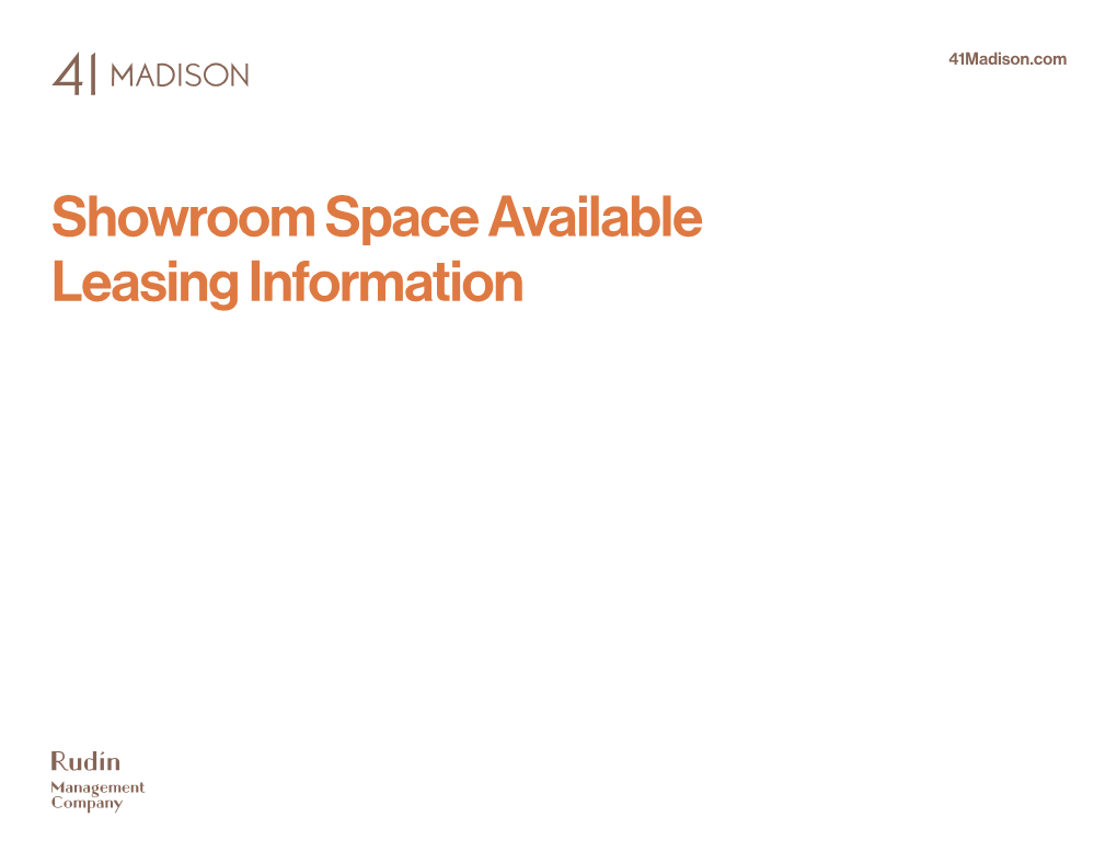 Showroom Space Available Leasing Information Where the World’S Best Brands Meet the Industry’S Best Buyers