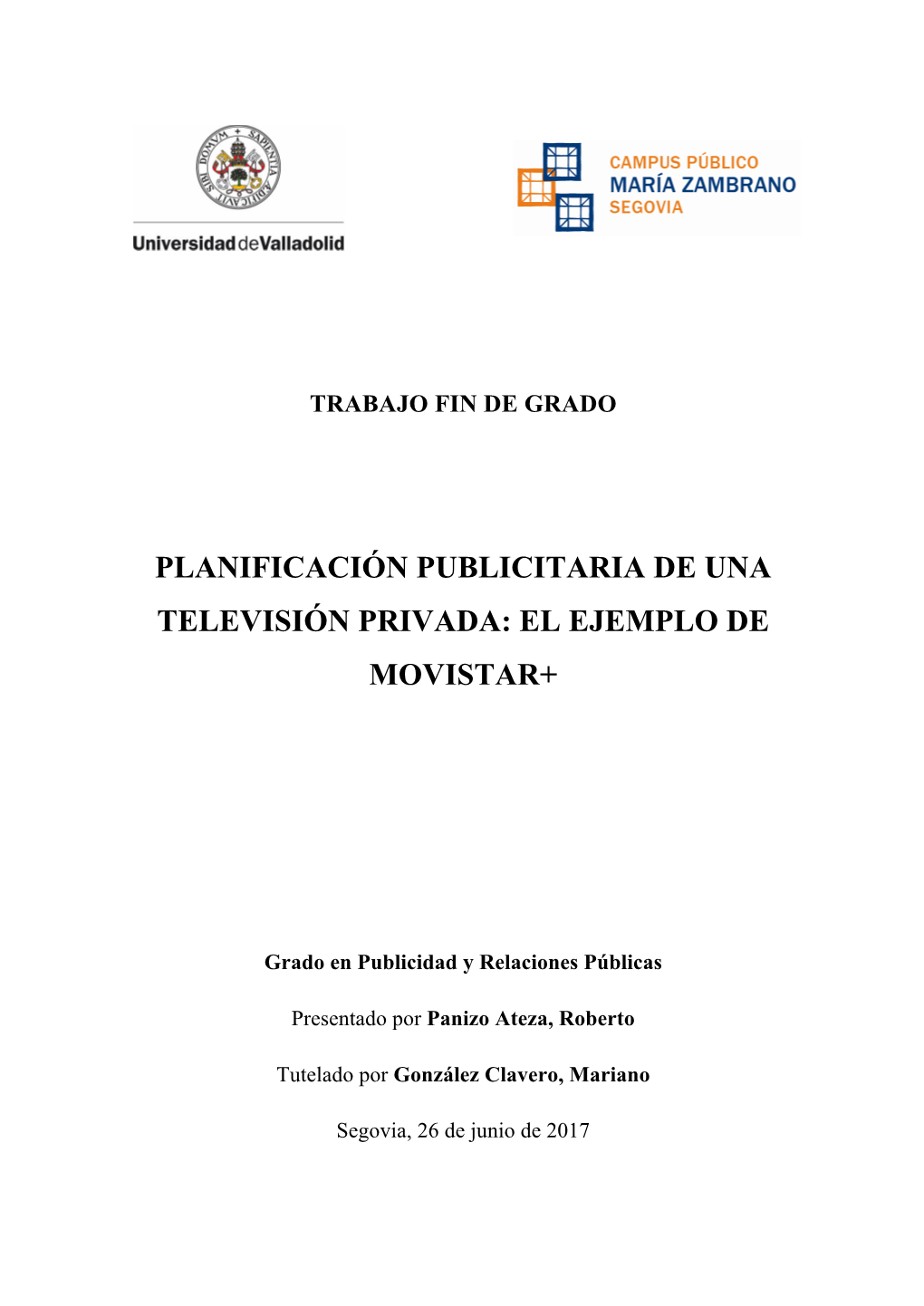 Planificación Publicitaria De Una Televisión Privada: El Ejemplo De Movistar+