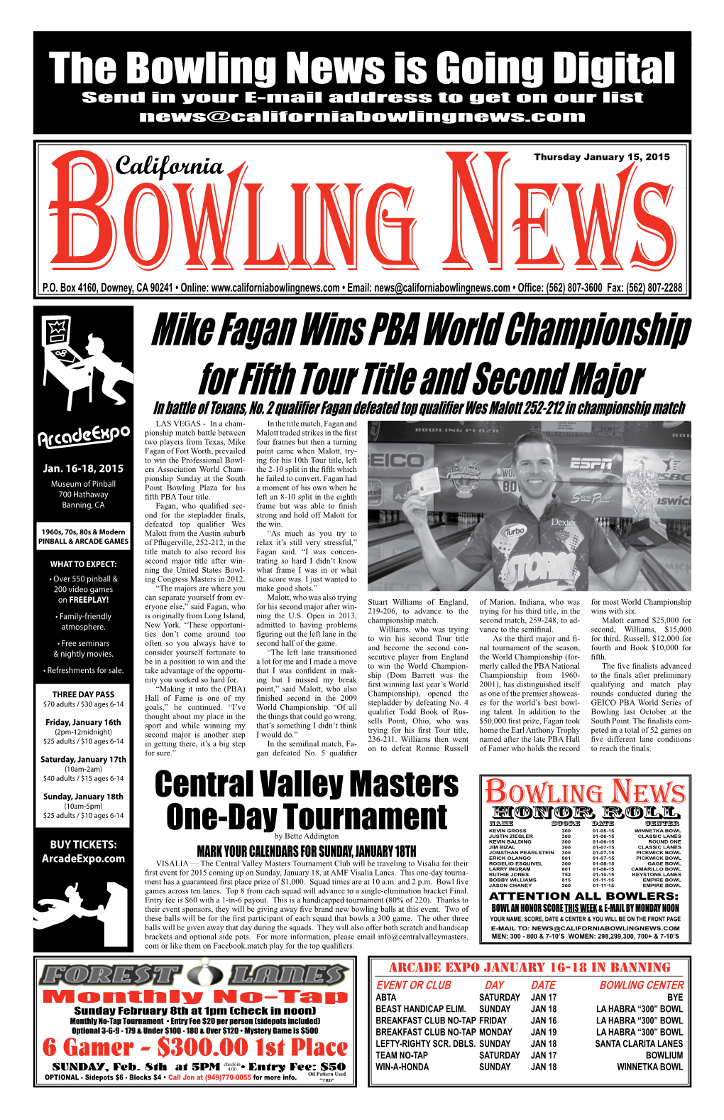 Mike Fagan Wins PBA World Championship for Fifth Tour Title and Second Major in Battle of Texans, No