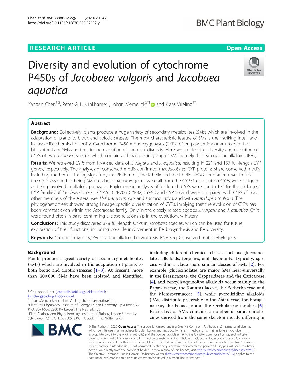 Downloaded from the Arabidopsis Cytochrome P450 Data- Peptide Sequences Were Blasted Against NCBI, and the Base [69]