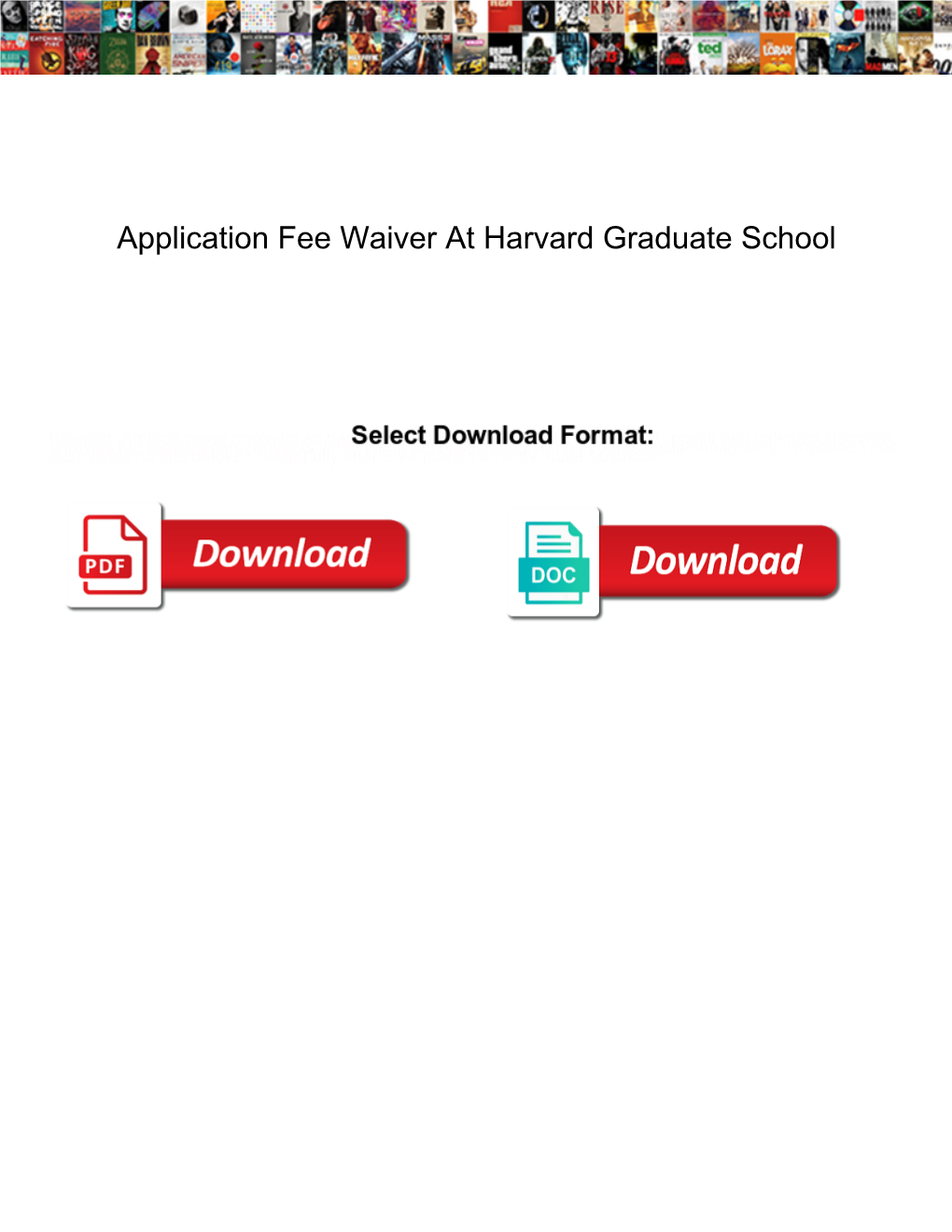 Application Fee Waiver at Harvard Graduate School