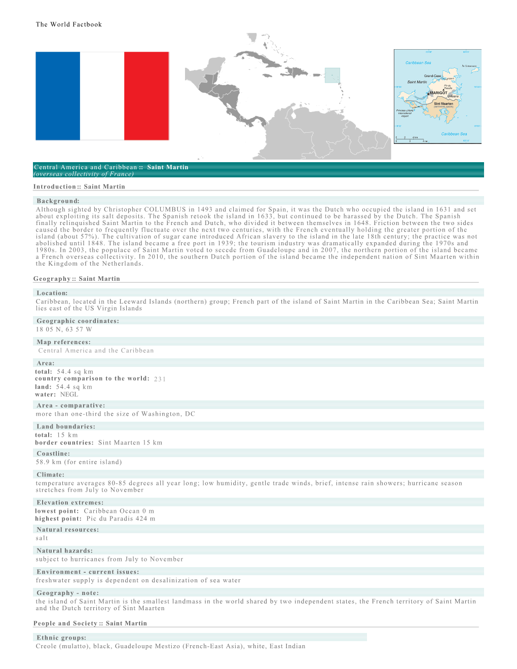 Saint Martin (Overseas Collectivity of France) Introduction :: Saint Martin