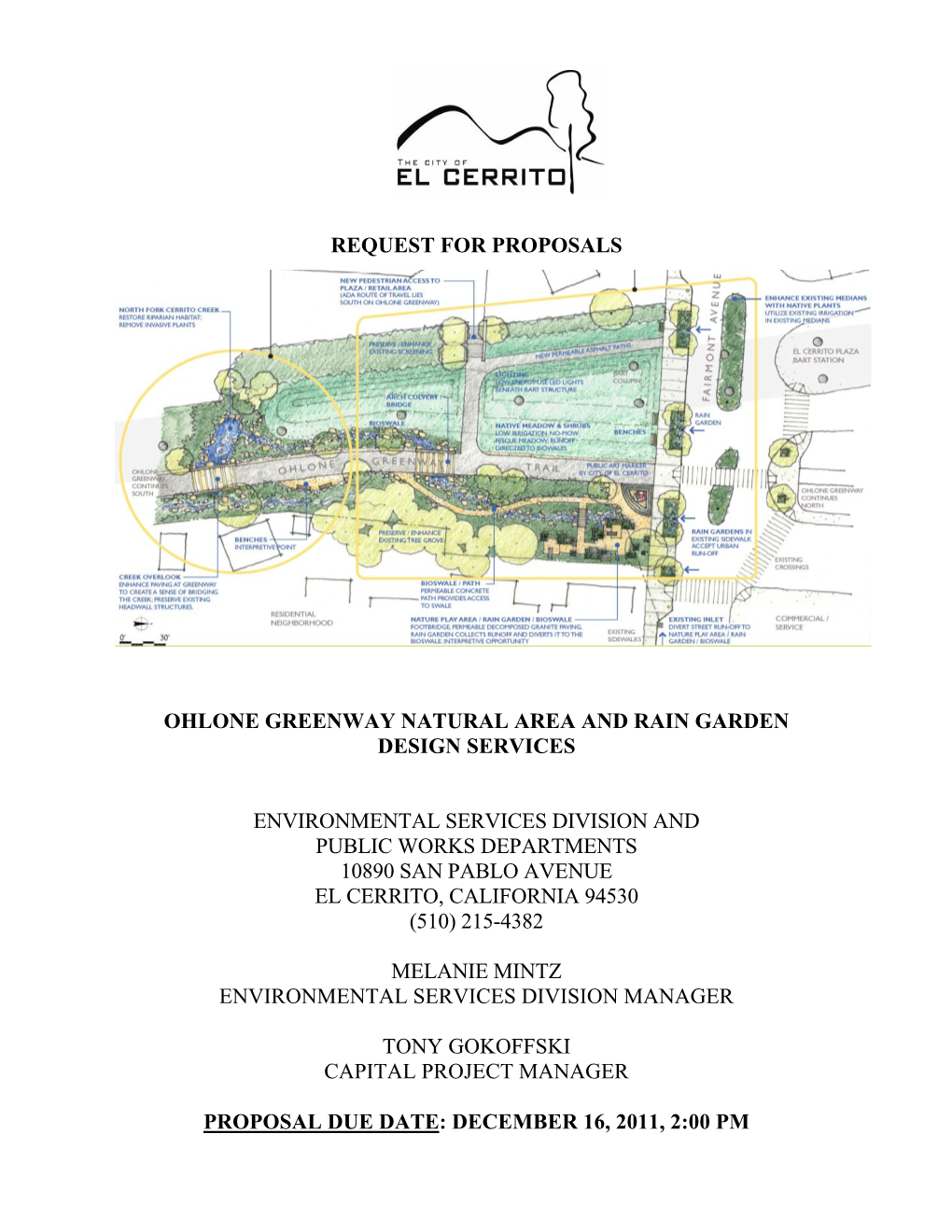 Request for Proposals Ohlone Greenway Natural