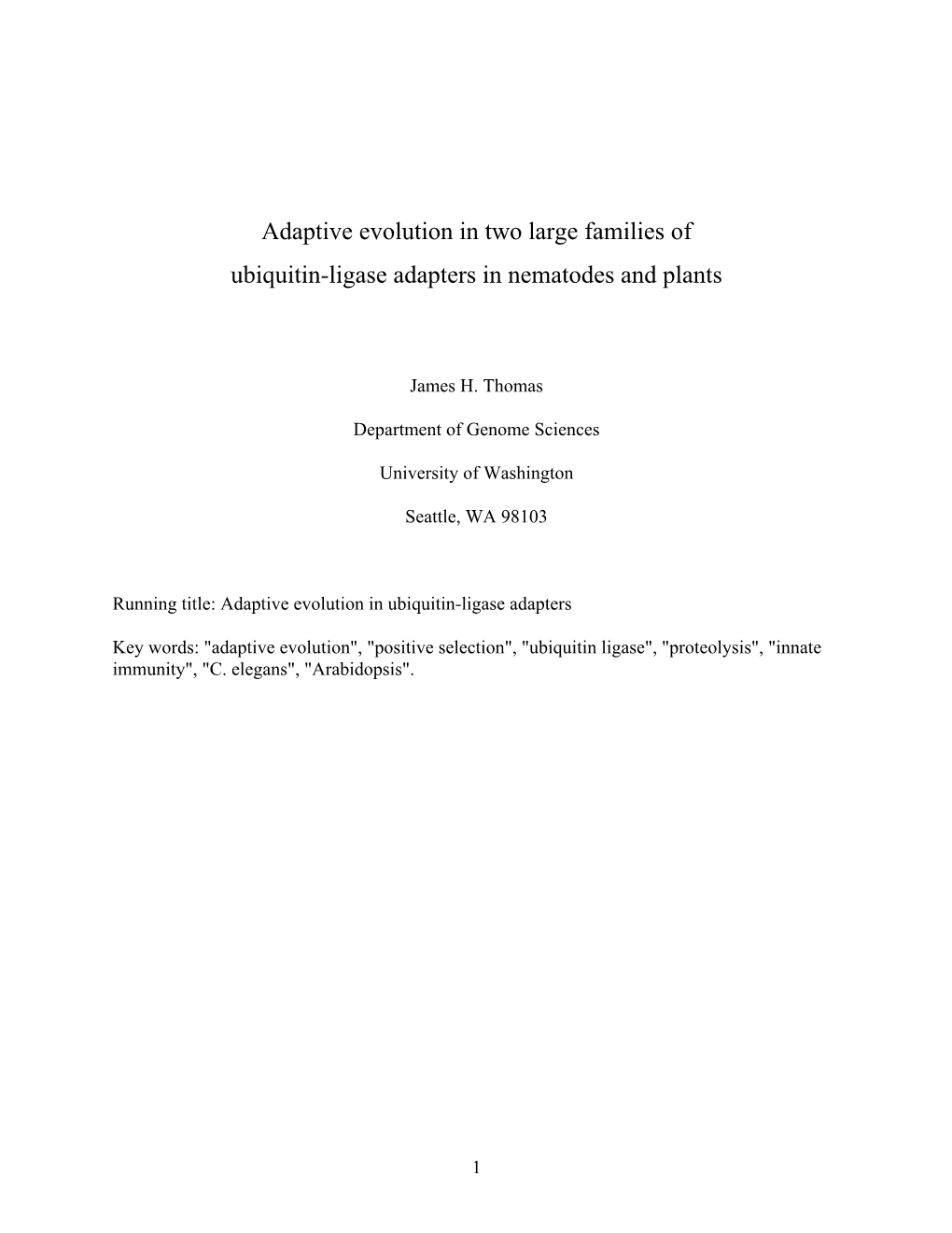 Adaptive Evolution in Two Large Families of Ubiquitin-Ligase Adapters