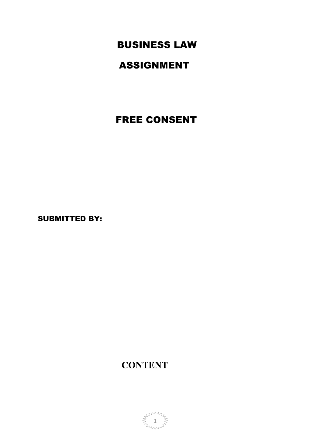 Business Law Assignment Free Consent Content