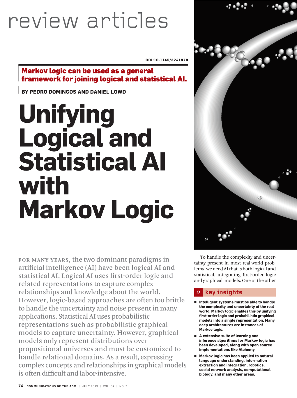 Unifying Logical and Statistical AI with Markov Logic