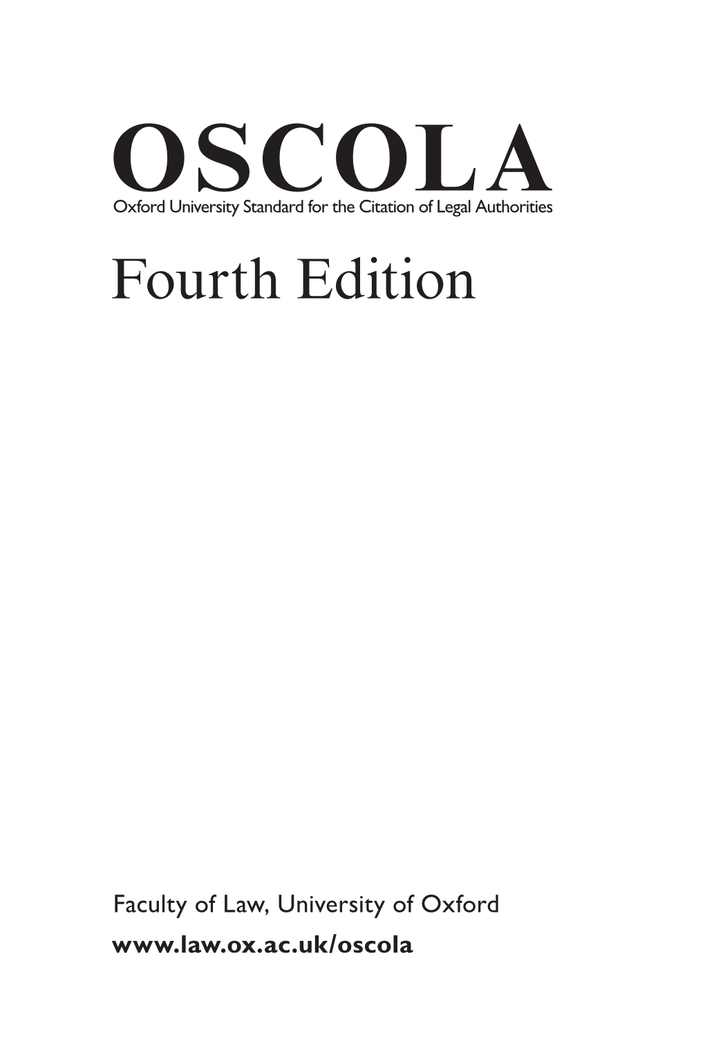 OSCOLA (4Th Edn, Hart Publishers)