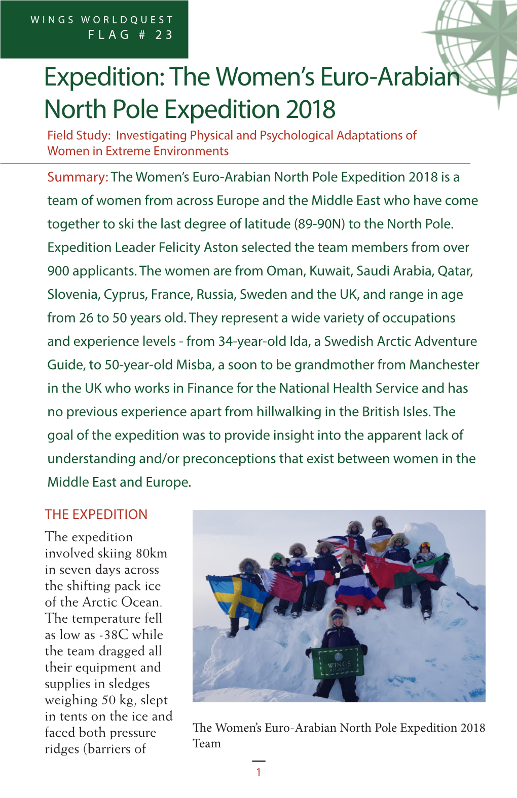 The Women's Euro-Arabian North Pole Expedition 2018