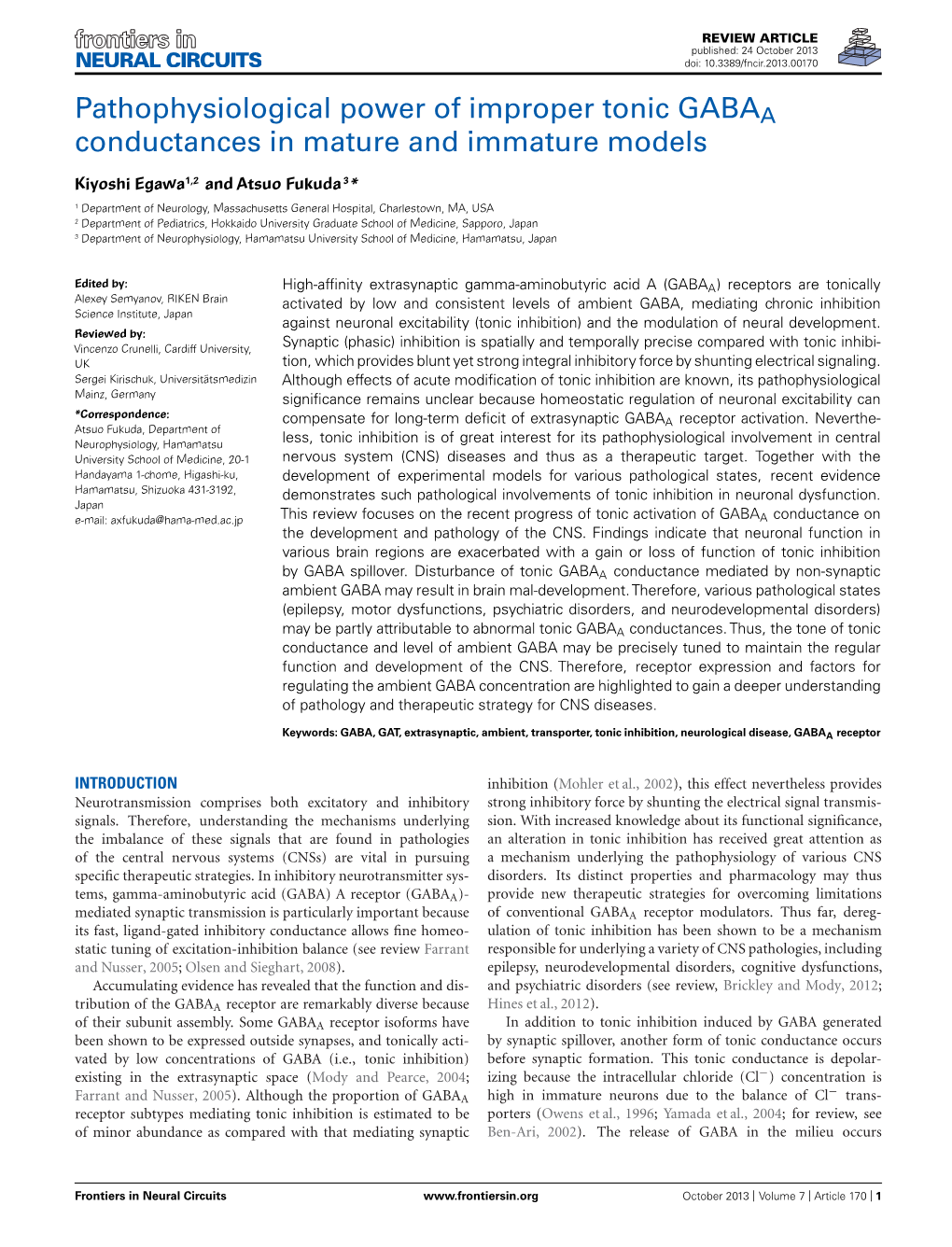 Pathophysiological Power of Improper Tonic GABAA Conductances in Mature and Immature Models