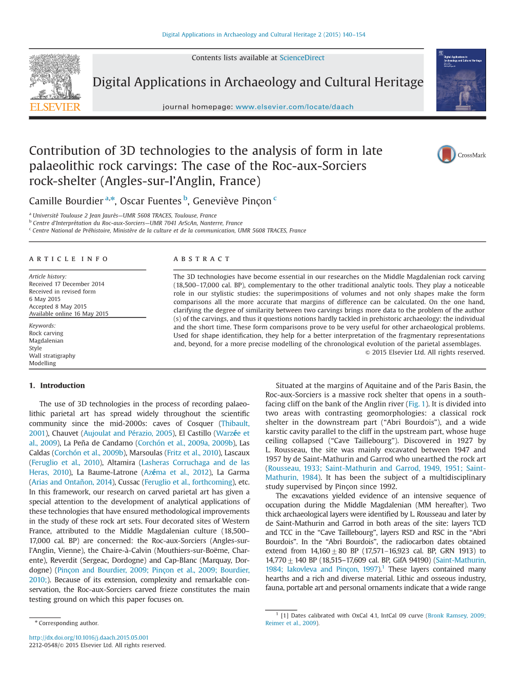 Contribution of 3D Technologies to the Analysis of Form in Late Palaeolithic