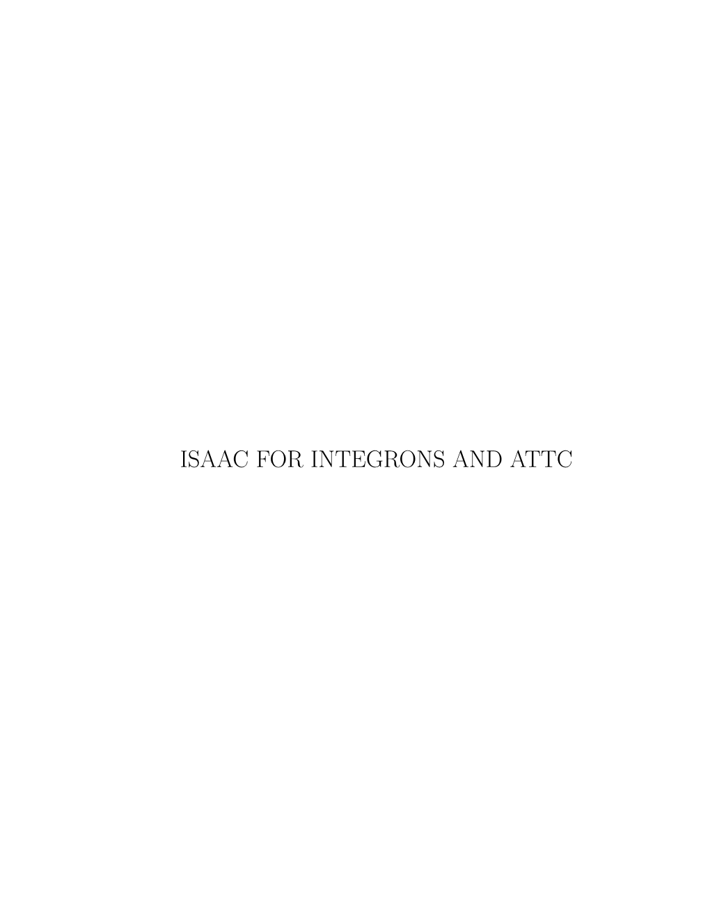 Isaac for Integrons and Attc Isaac: an Improved Structural Annotation of Attc