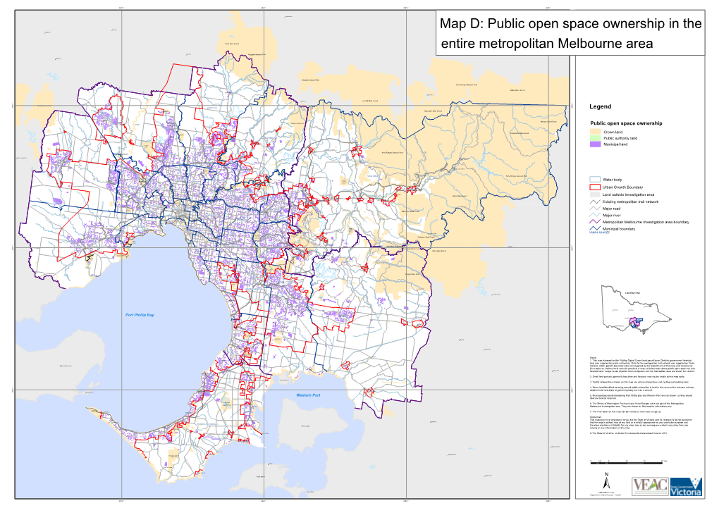 Map D: Public Open Space Ownership in Metropolitan Melbourne